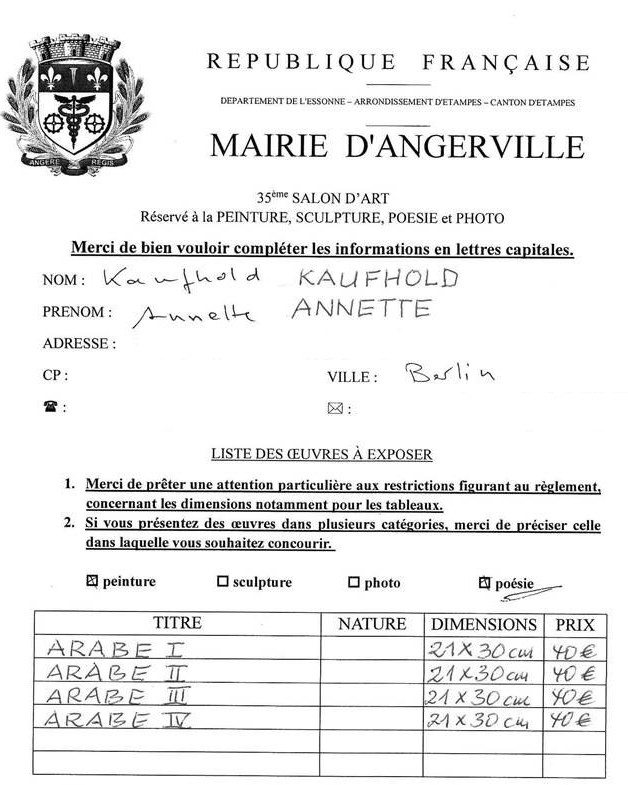 Anmeldung Annette Kaufhold