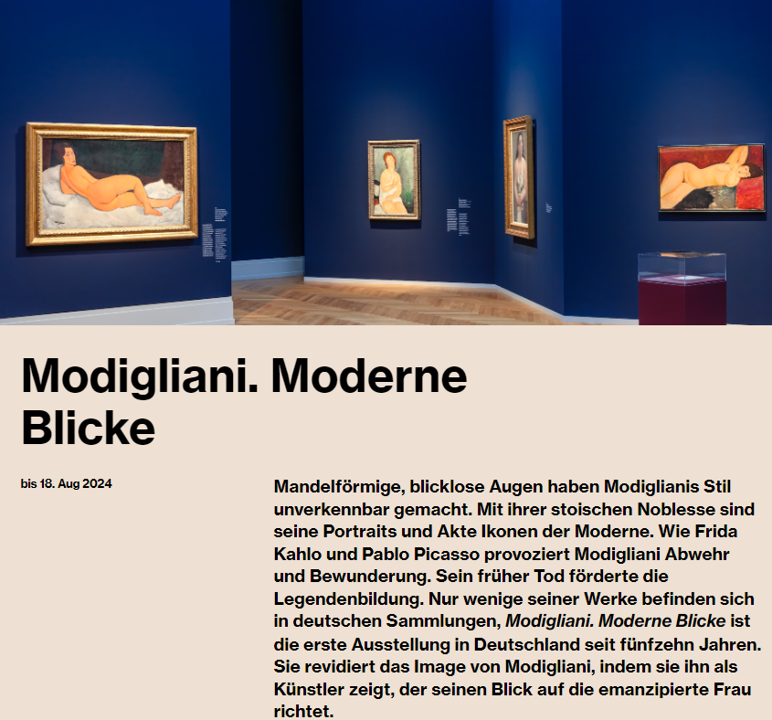 20240603 Empfehlung Modigliani. Moderne Blicke