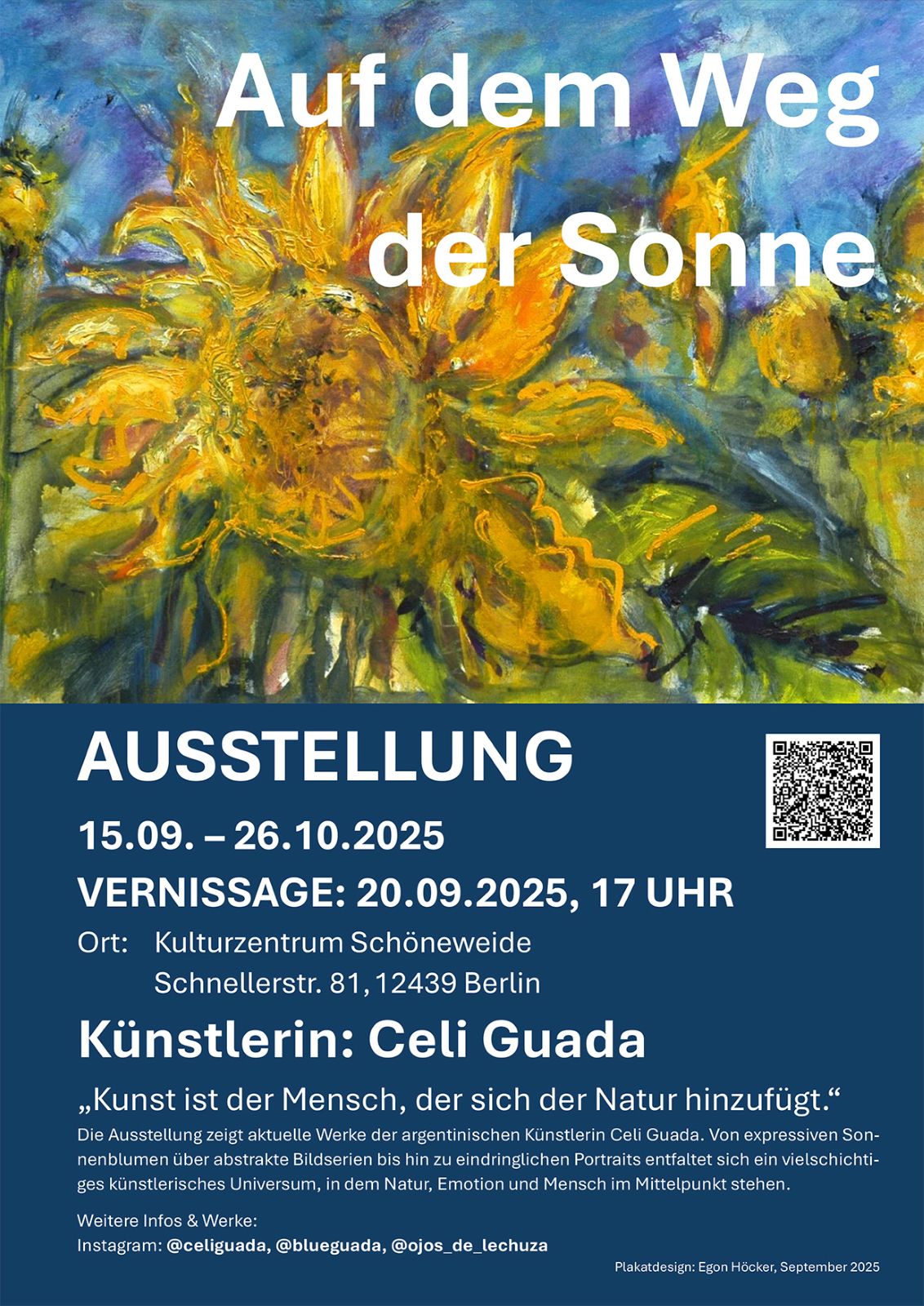 Plakat Celi Guada Ausstellung Auf dem Weg der Sonne 